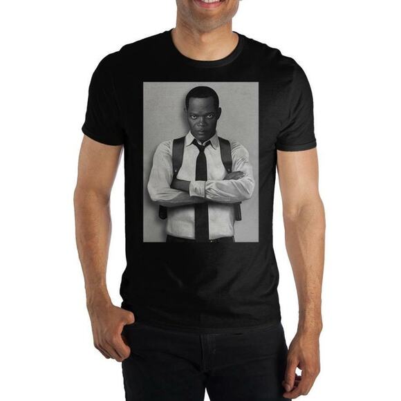 Captain Marvel Nick Fury Samuel L Jackson Black Tee, Size M - Picture 1 of 8